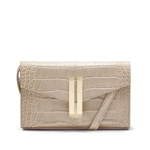 DeMellier Stone Croc-effect Leather Crossbody/Clutch